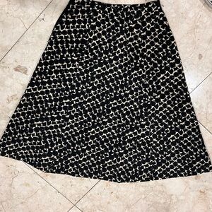 Talbots Black and Cream A-Line Skirt